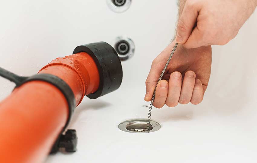 cleaning drain clogs